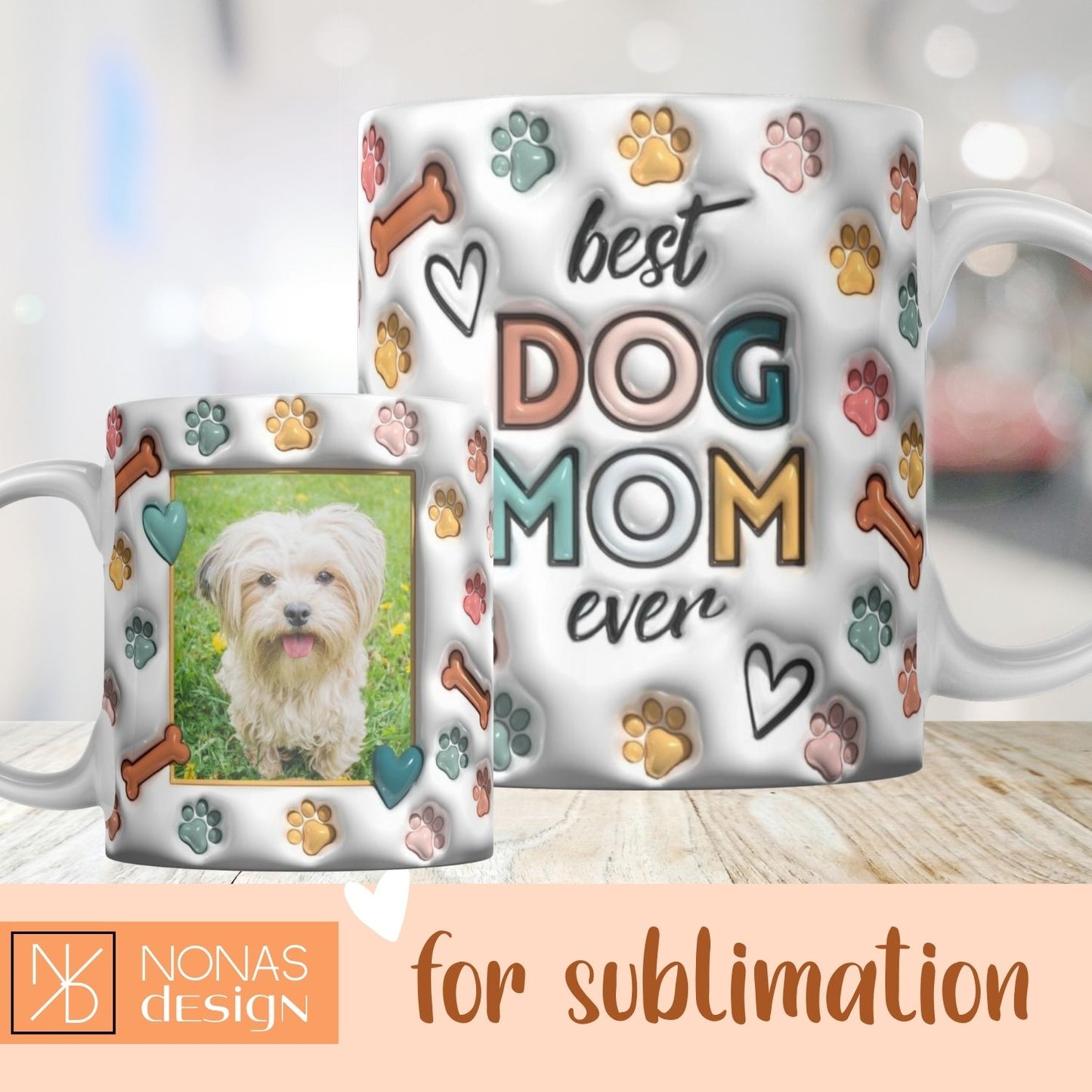 Best Dog Mom Ever orange Personal II- 3D