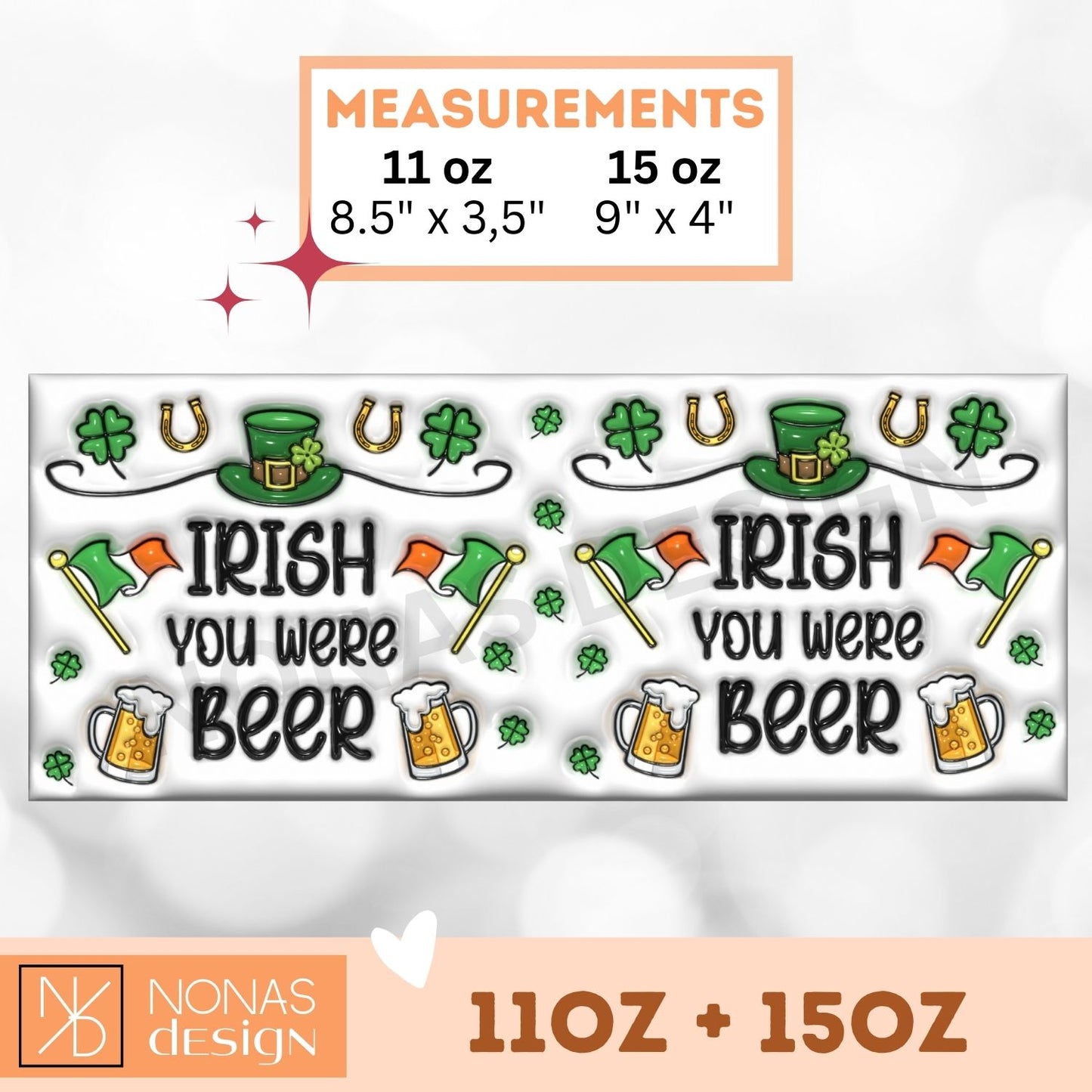Irish You Were Beer white - 3D