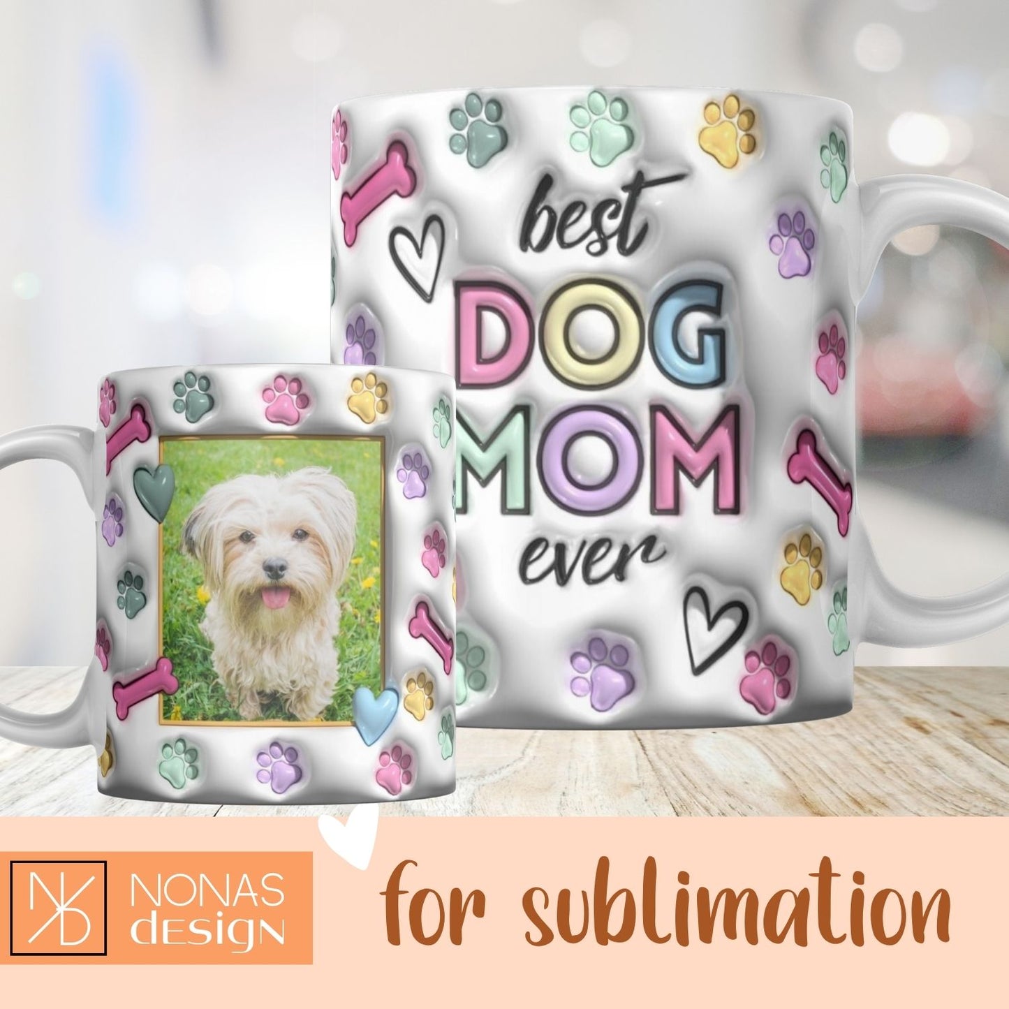 Best Dog Mom Ever pink Personal II - 3D
