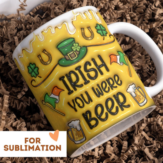 Irish You Were Beer yellow - 3D