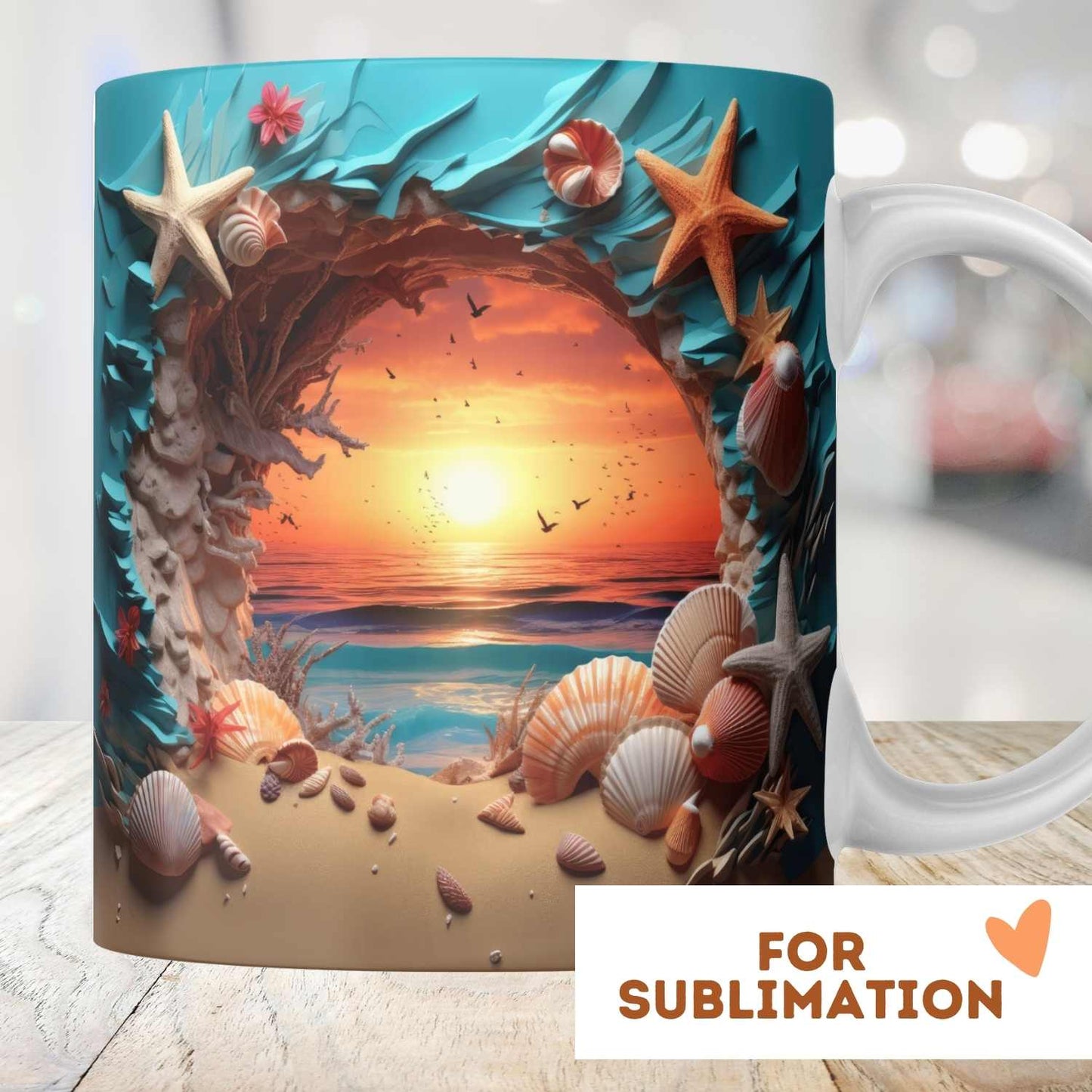 Cracked Hole in Wall Ocean Turquoise- 3D