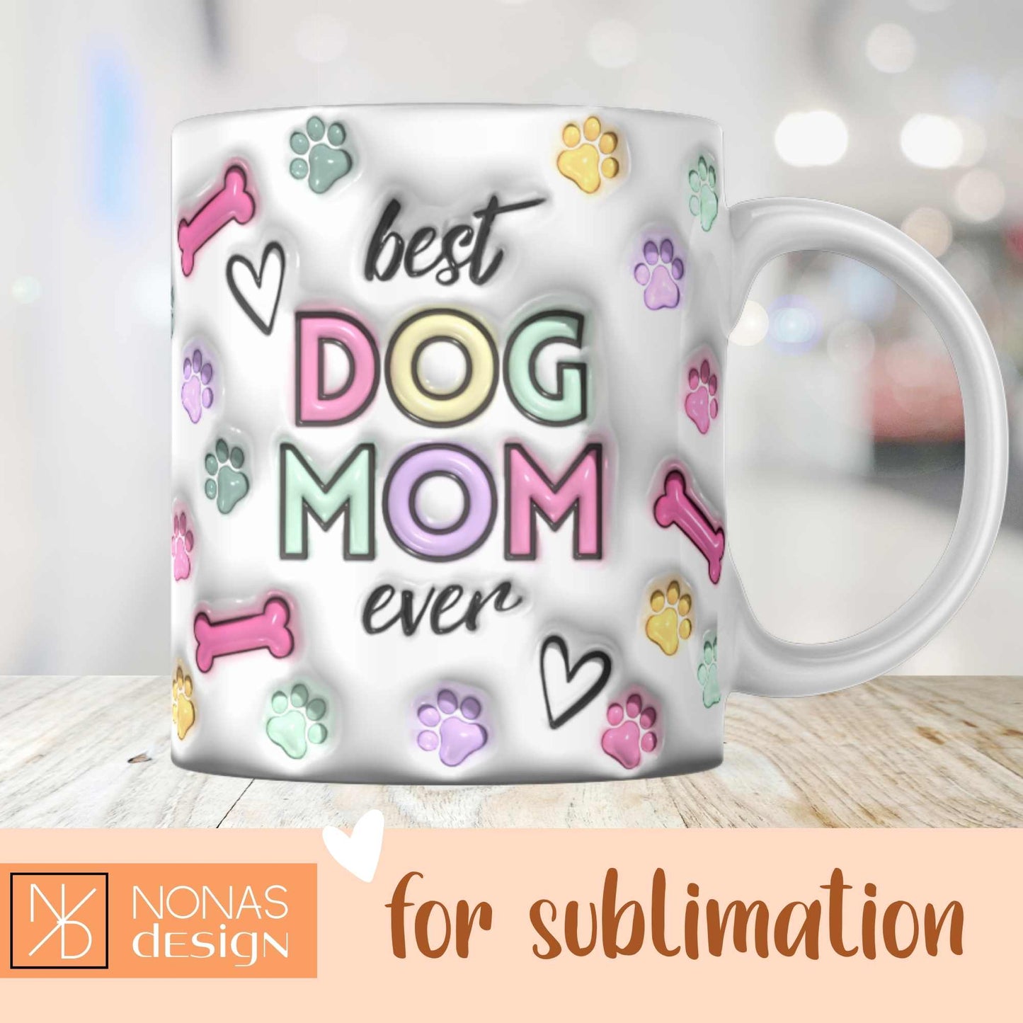 Best Dog Mom Ever pink - 3D