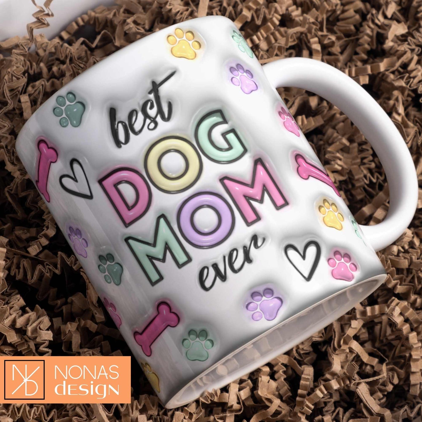 Best Dog Mom Ever pink - 3D